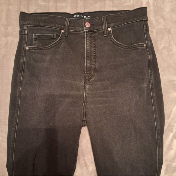 Veronica Beard Black Carson Ankle Flare High Rise Jeans Size 32 - Picture 4 of 16
